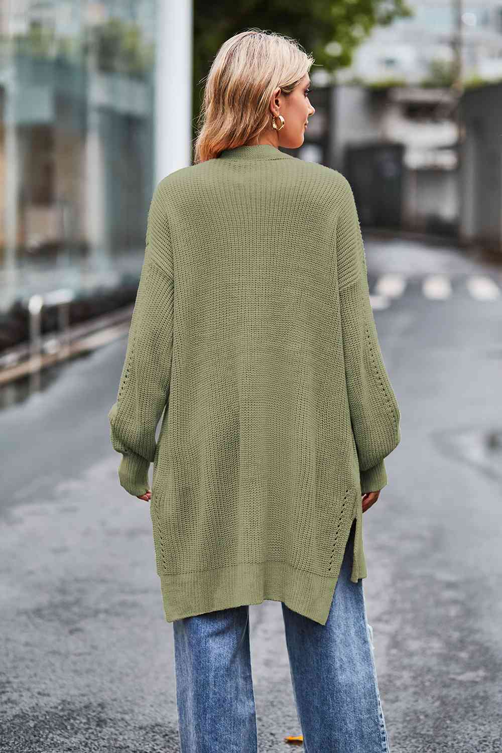 Maxct &Open Front Dropped Shoulder Longline Cardigan