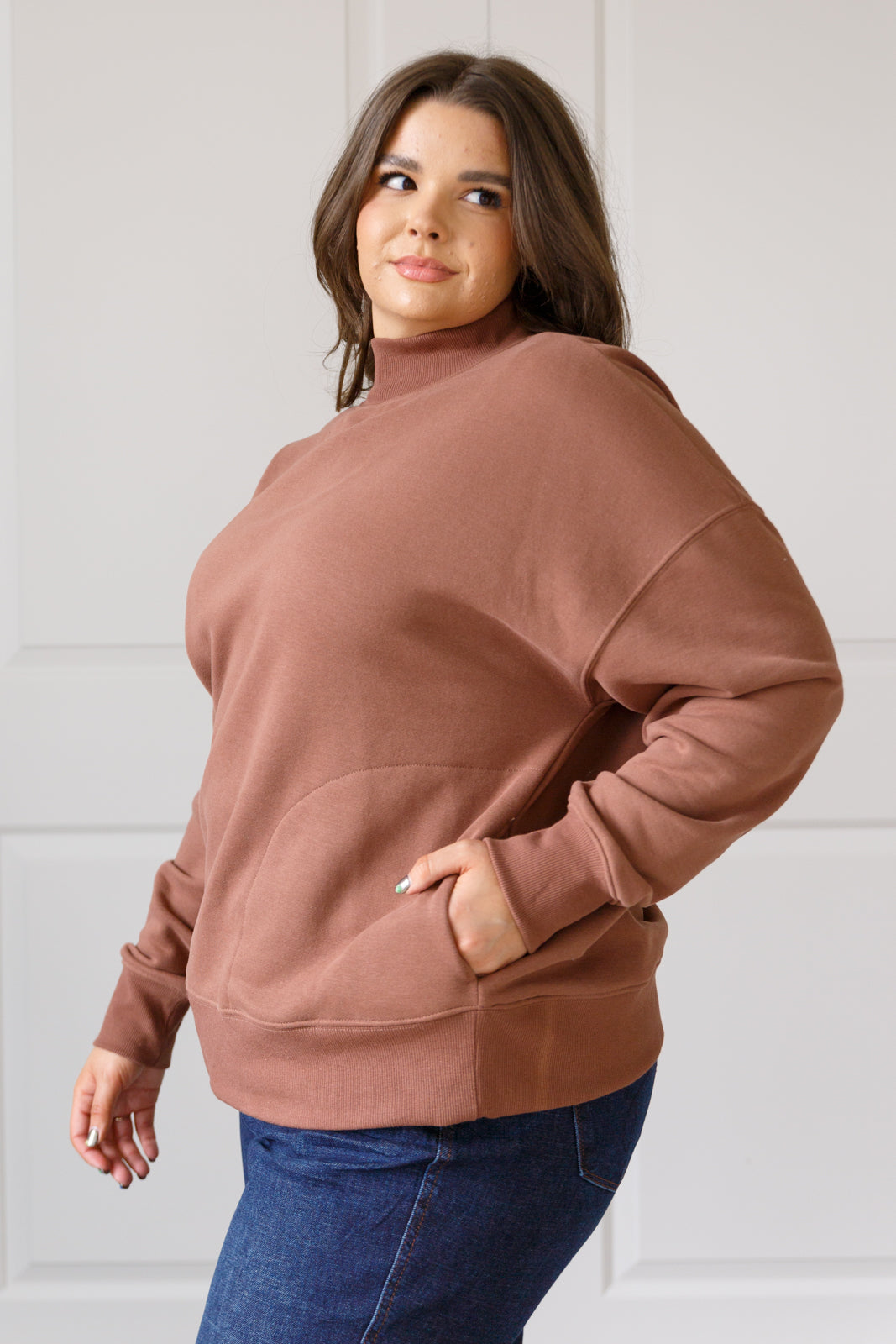 Maxct &Make No Mistake Mock Neck Pullover in Cocoa