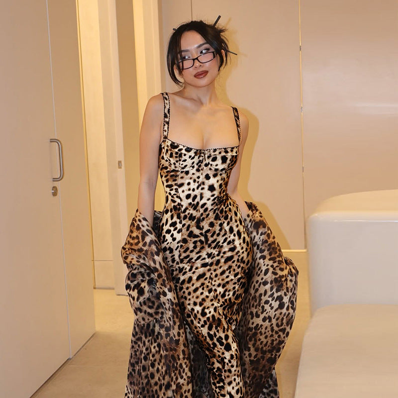 Leopard Print Maxi Dress Maxct
