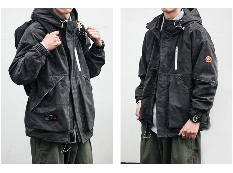 &Men's HQ Hooded Tactical Light Camo Jacket