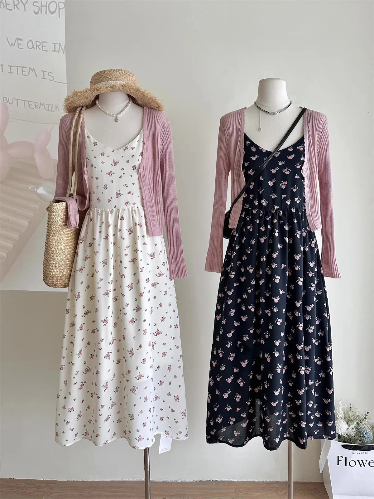 Blush Floral Cami Midi Dress Maxct