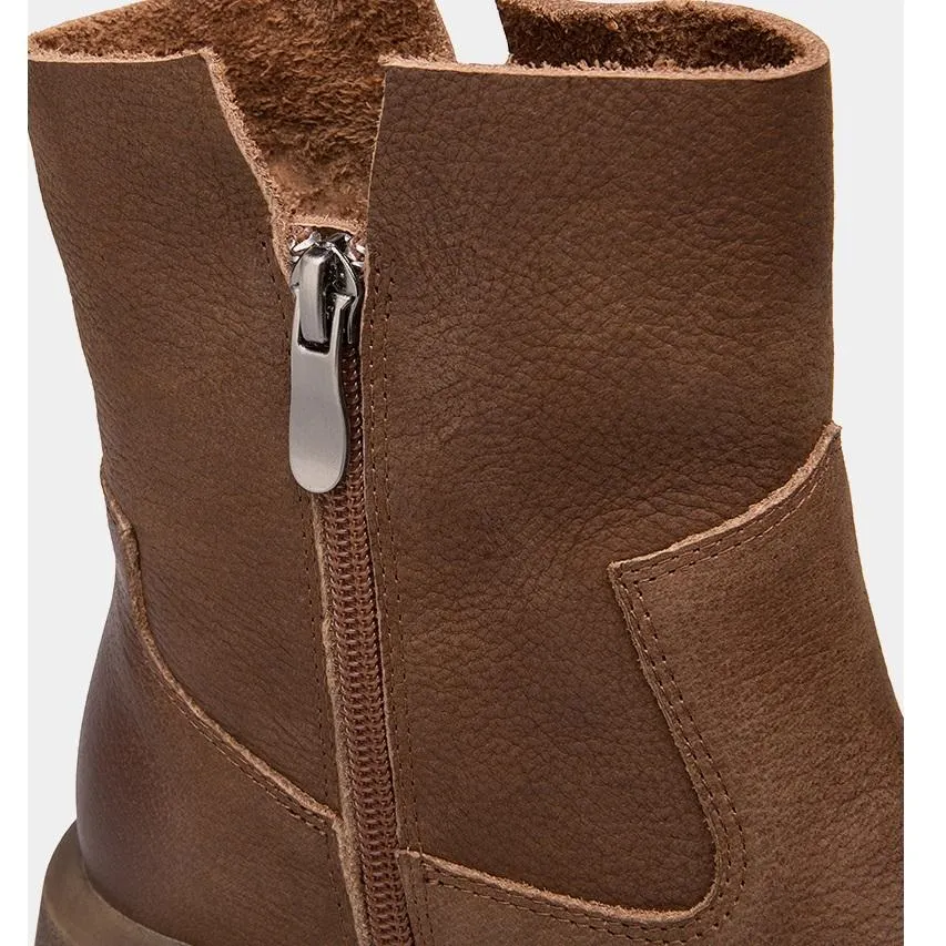 Waxing Short Boots for Winter Side Zipper Chelsea Boots Black/Coffee Maxct