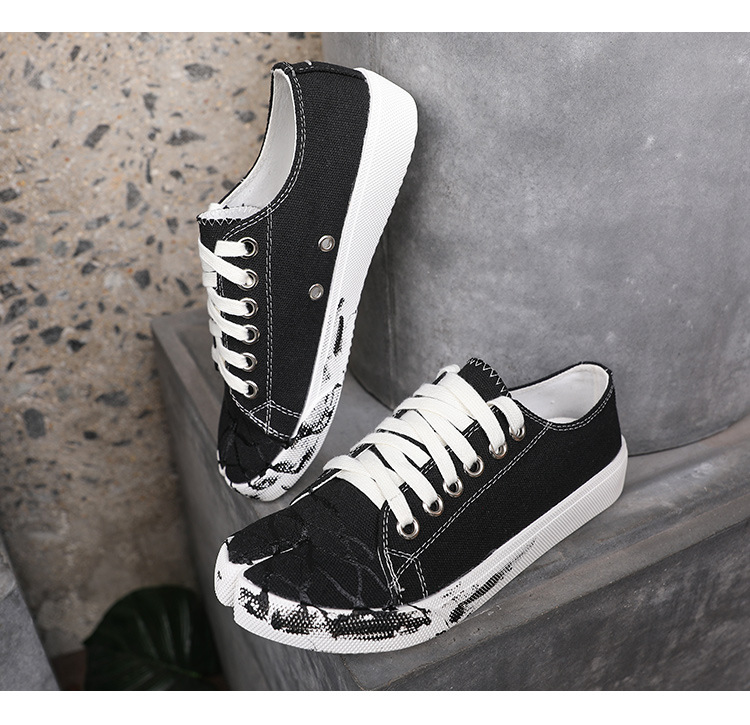 Tabby Splashing Ink Canvas Shoes - Women's Split Toe Footwear - true deals club