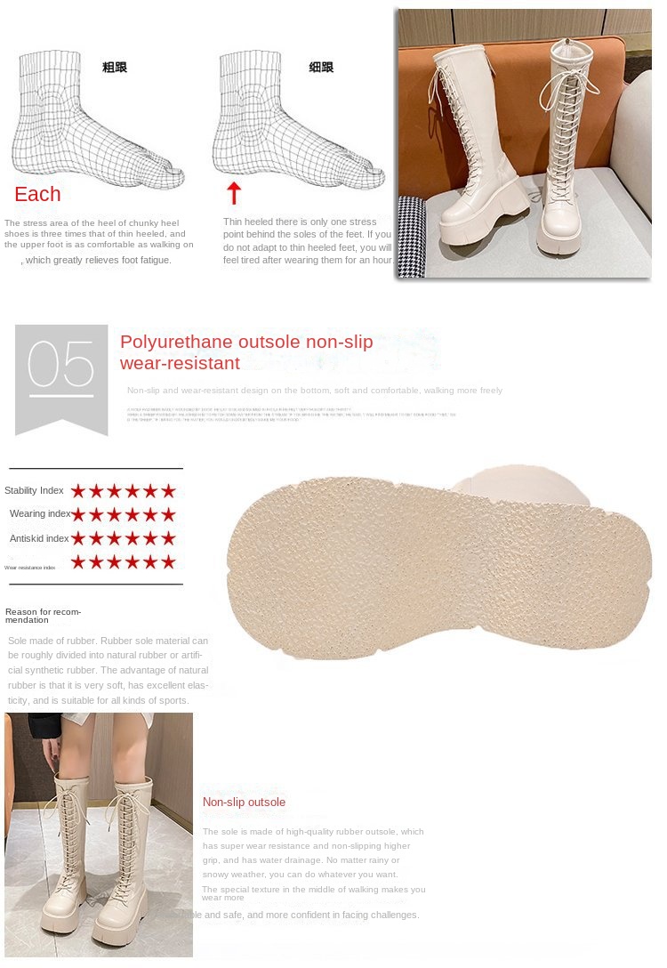 Soft Lace-up Ladies Platform Heel Boots - true deals club