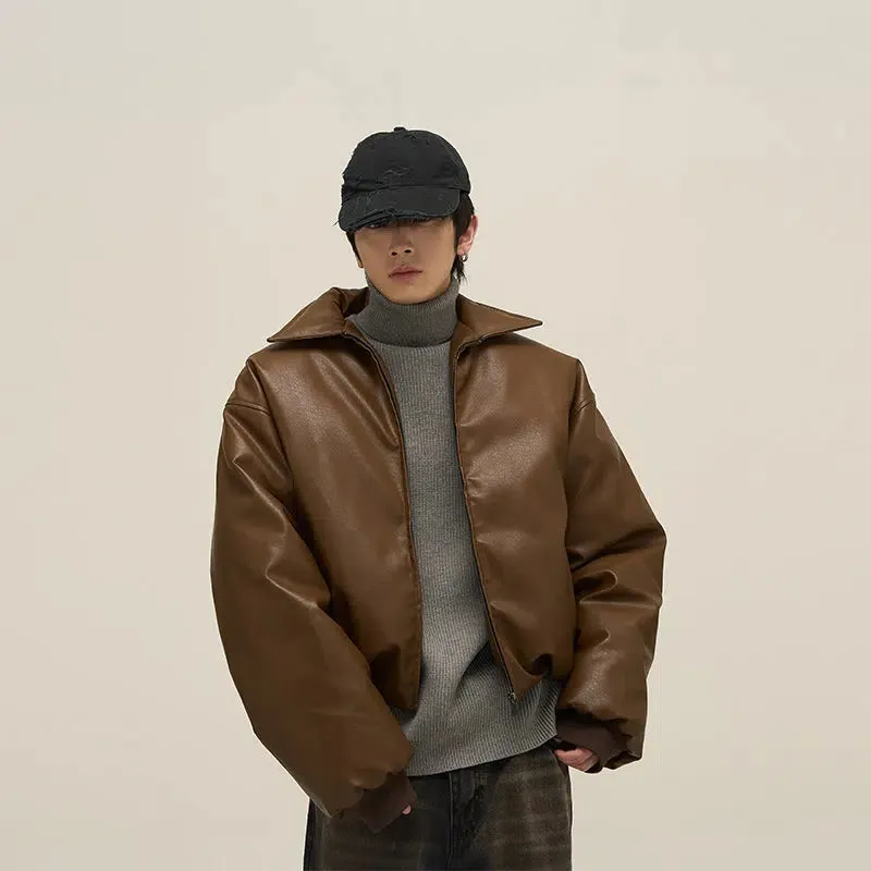 Maxct Full Zip Short Leather Jacket