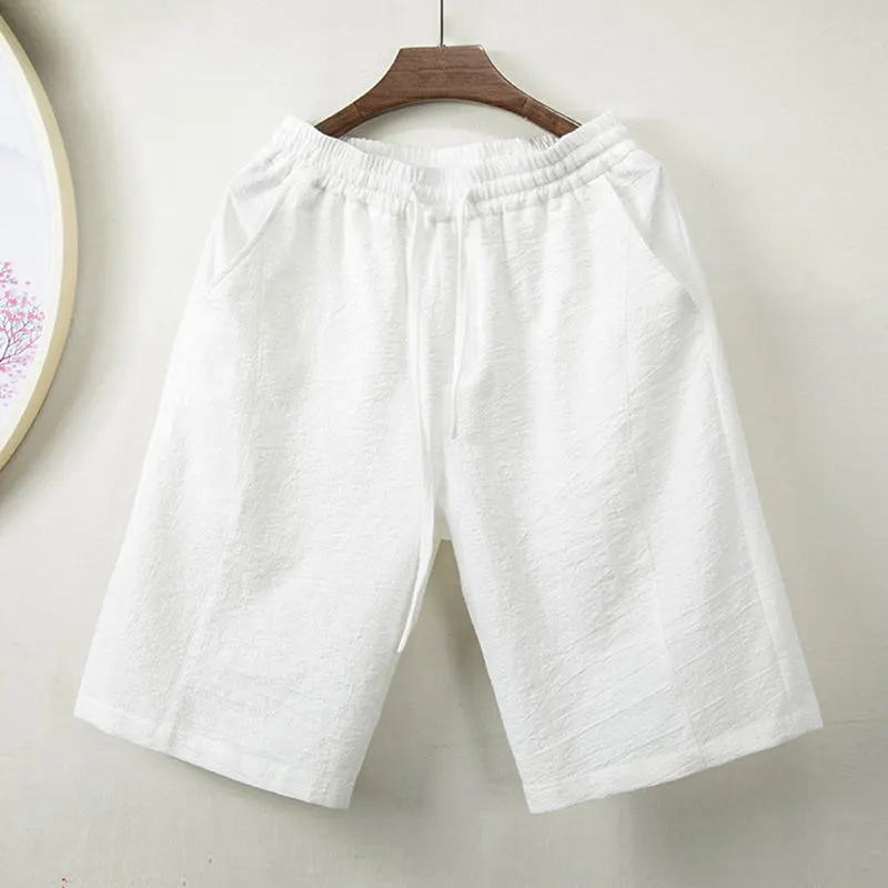 Maxct Summer Cotton Linen Loose Shorts