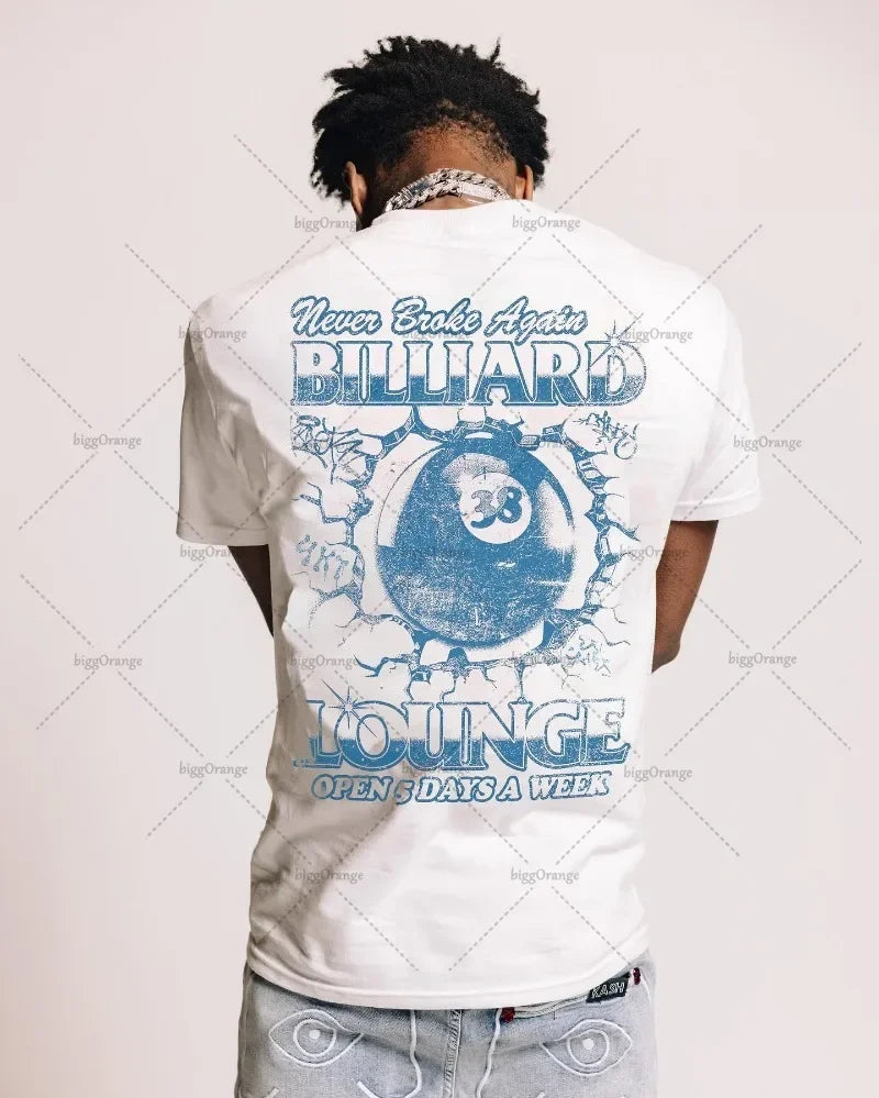 Maxct European and American trendy brand new clothing printed oversized T-shirt men Y2K high street hip-hop loose casual short-sleeved