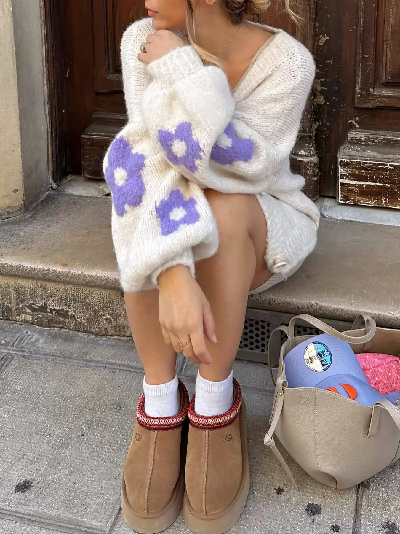 Maxct Azayla Floral Knit Cardigan