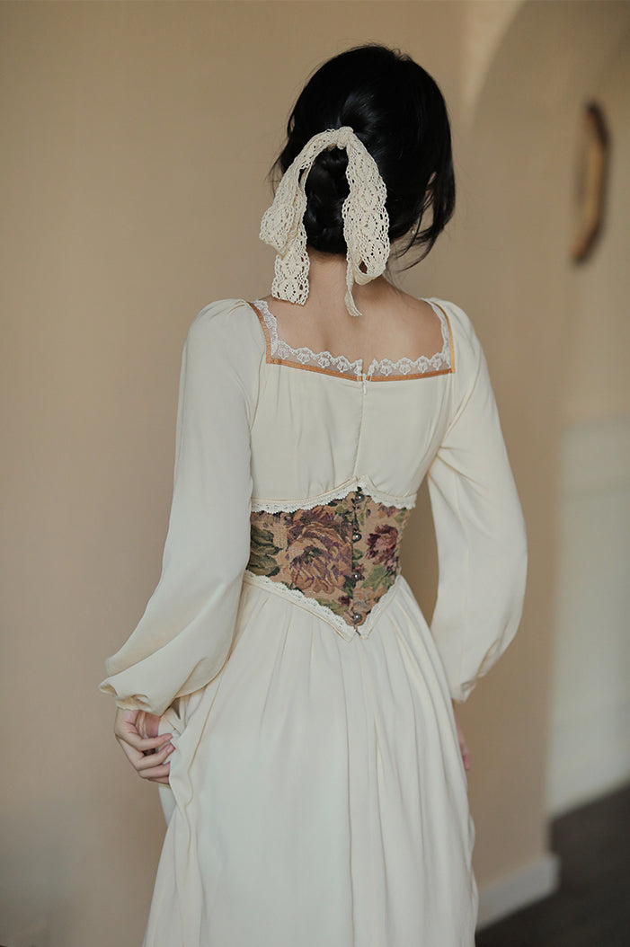 Basic Lace Square Neck Midi Dress Maxct