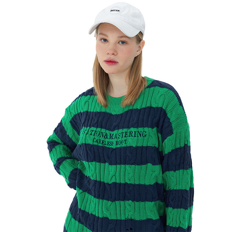 Maxct Chunky Striped Sweater Knit Top