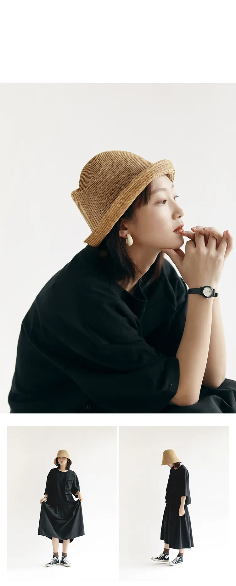 Spring and Summer Female Japanese Style Shopping Bucket Hat