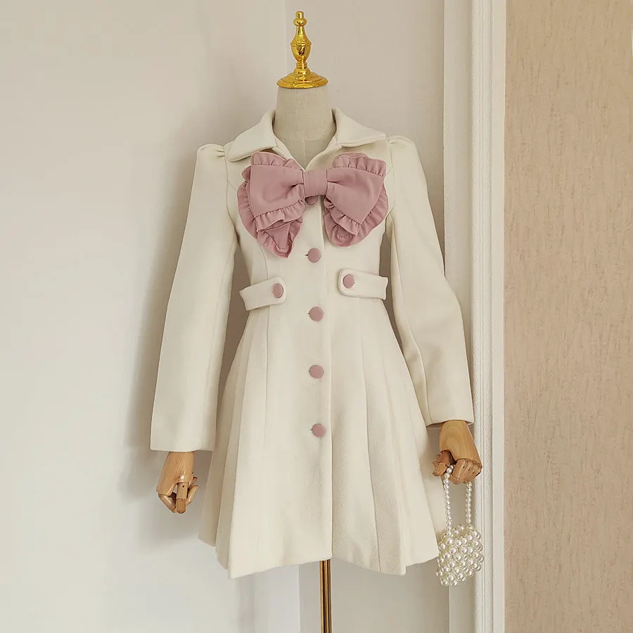 Sweet Bow Dress Coat Maxct
