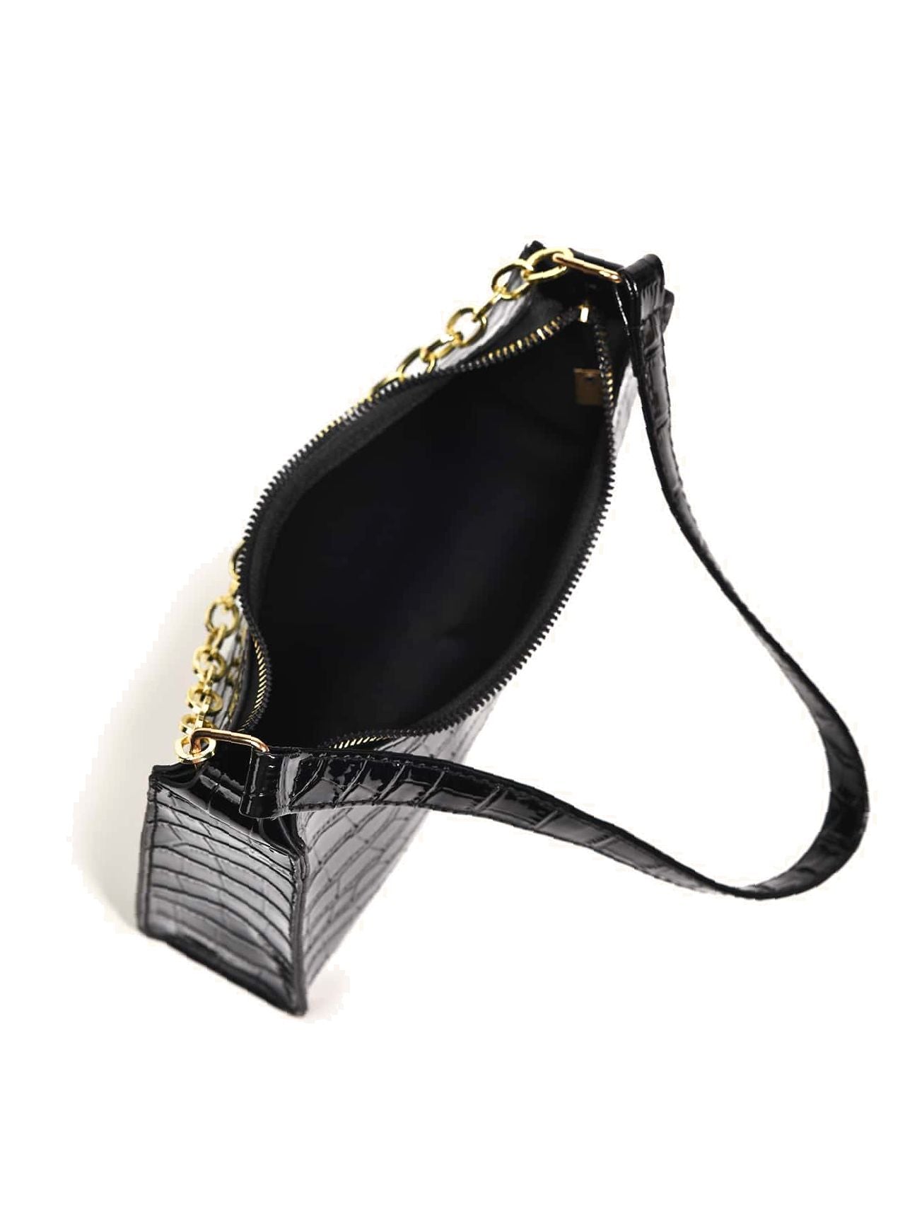 Bag For Love - Chain Decor Croc Embossed Maxct Bag  - Women Maxct Bags