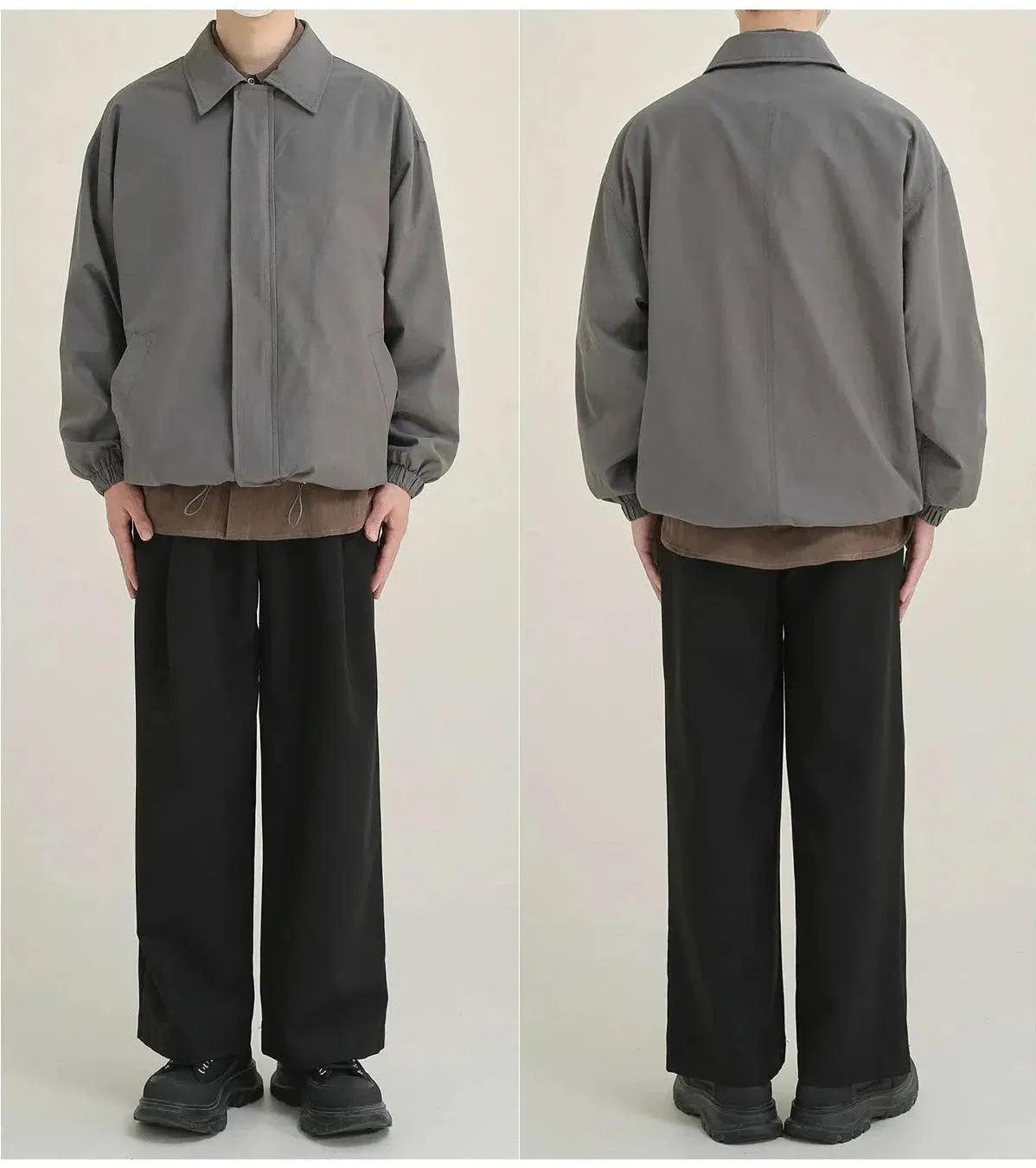 Maxct Lapel Drawcord Hem Jacket