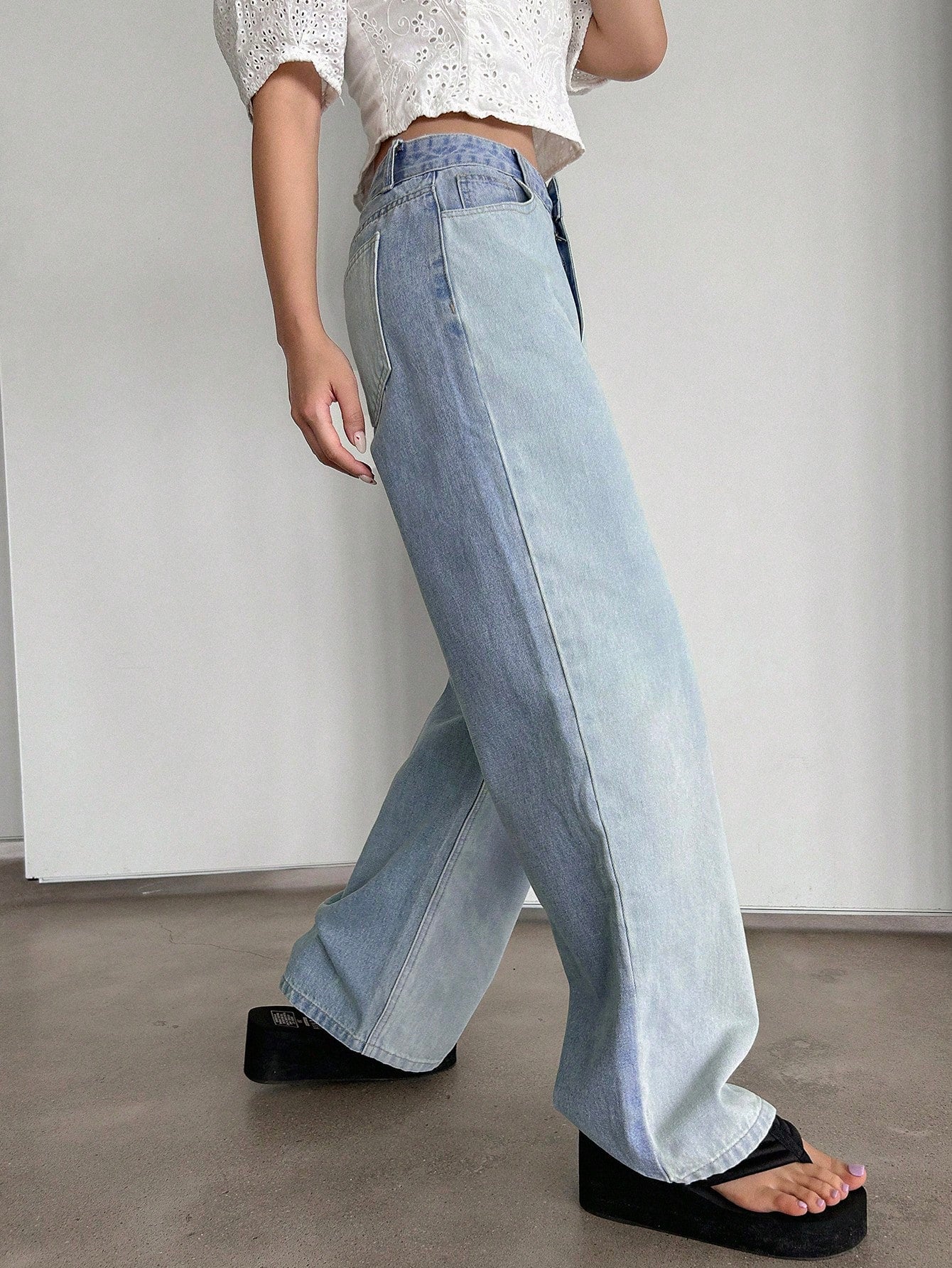 Maxct Women's Loose Fit Wide Leg Casual Denim Pants With Pockets