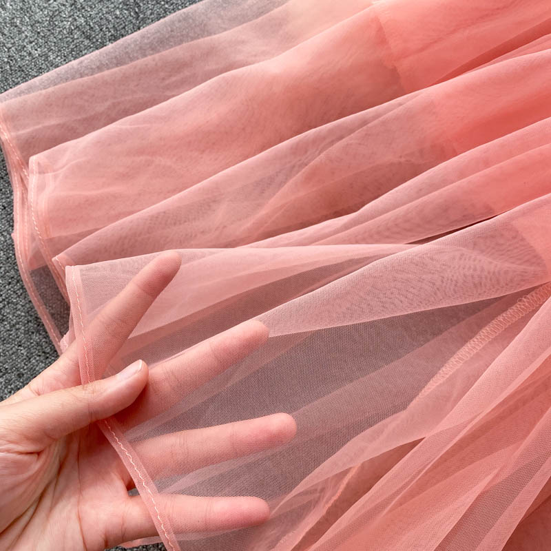 Women's Sexy Mesh Spaghetti Strap Long Dress Summer Orange/Purple/Blue/Pink Ruffle A-Line Beach Robe Female Elegant Party Vestidos