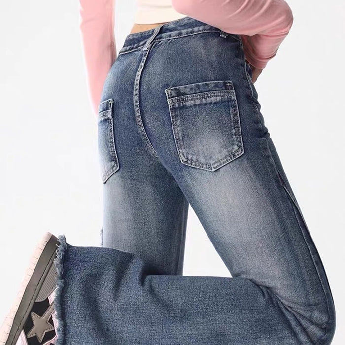 Y2K Butterfly Flare Jeans Maxct