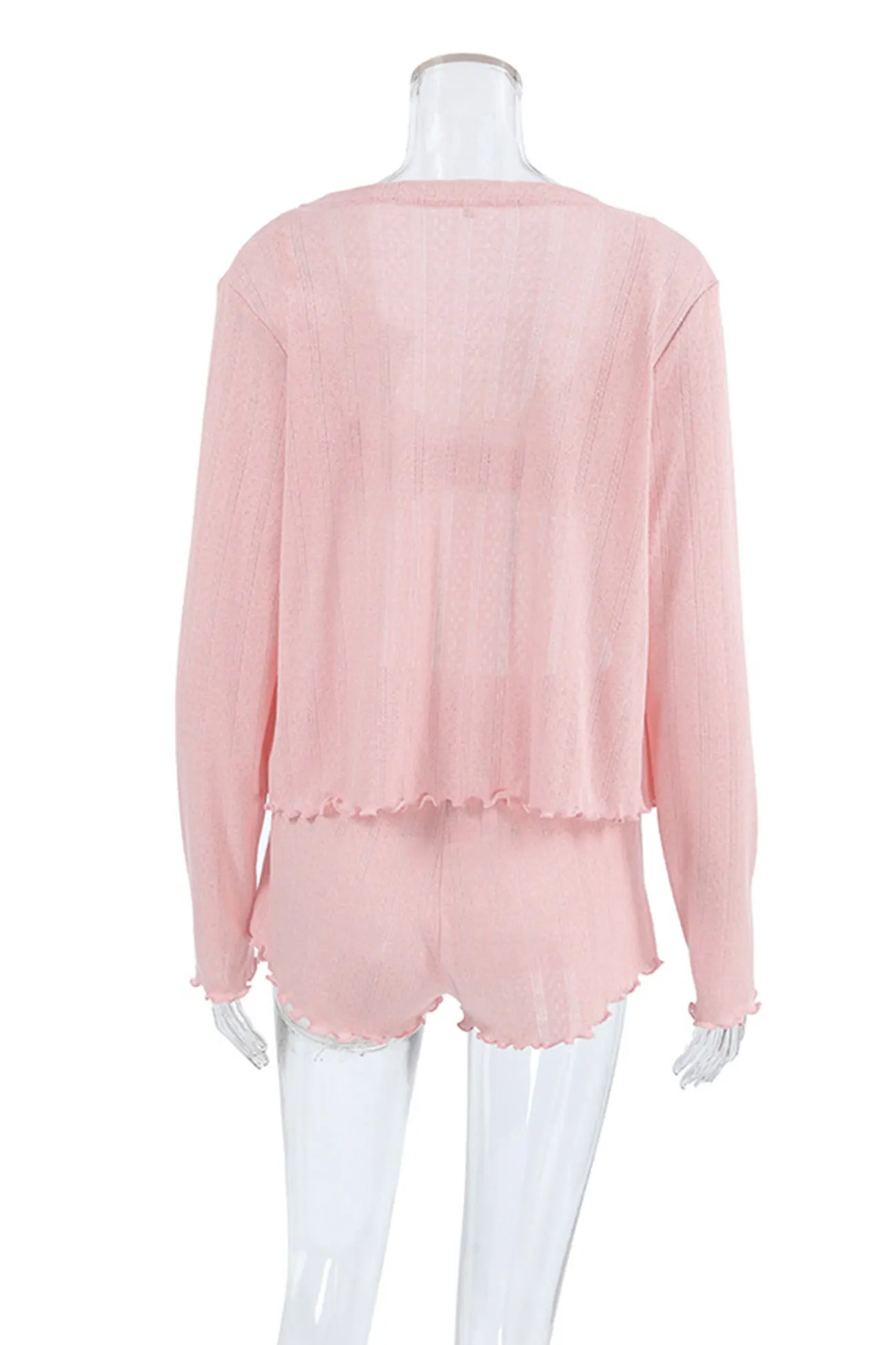 OLCooL Knitted Cardigan Vest Three-piece Shorts Set