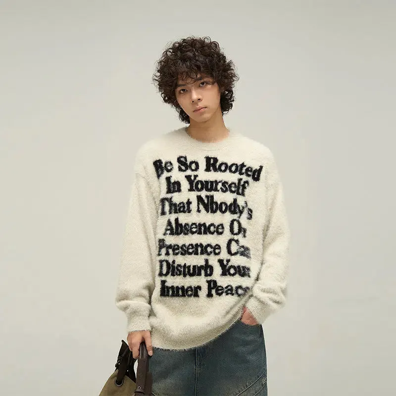 Maxct Letter Printed Furry Sweater