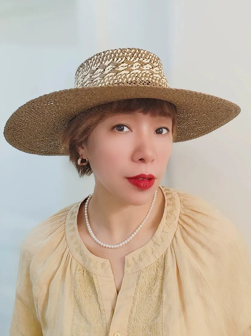 Maxct Straw Hat Japanese Style Black Brown Panama Women's Beach Big Brim