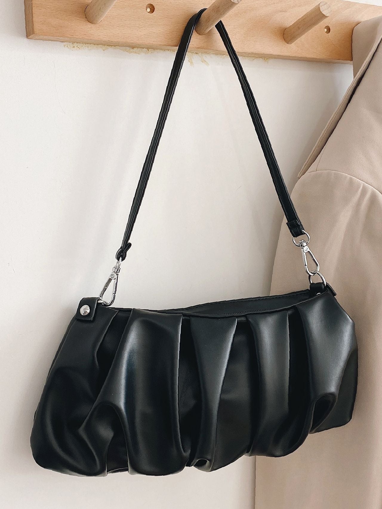 Bag For Love - Minimalist Ruched Bag - Women Maxct Bags