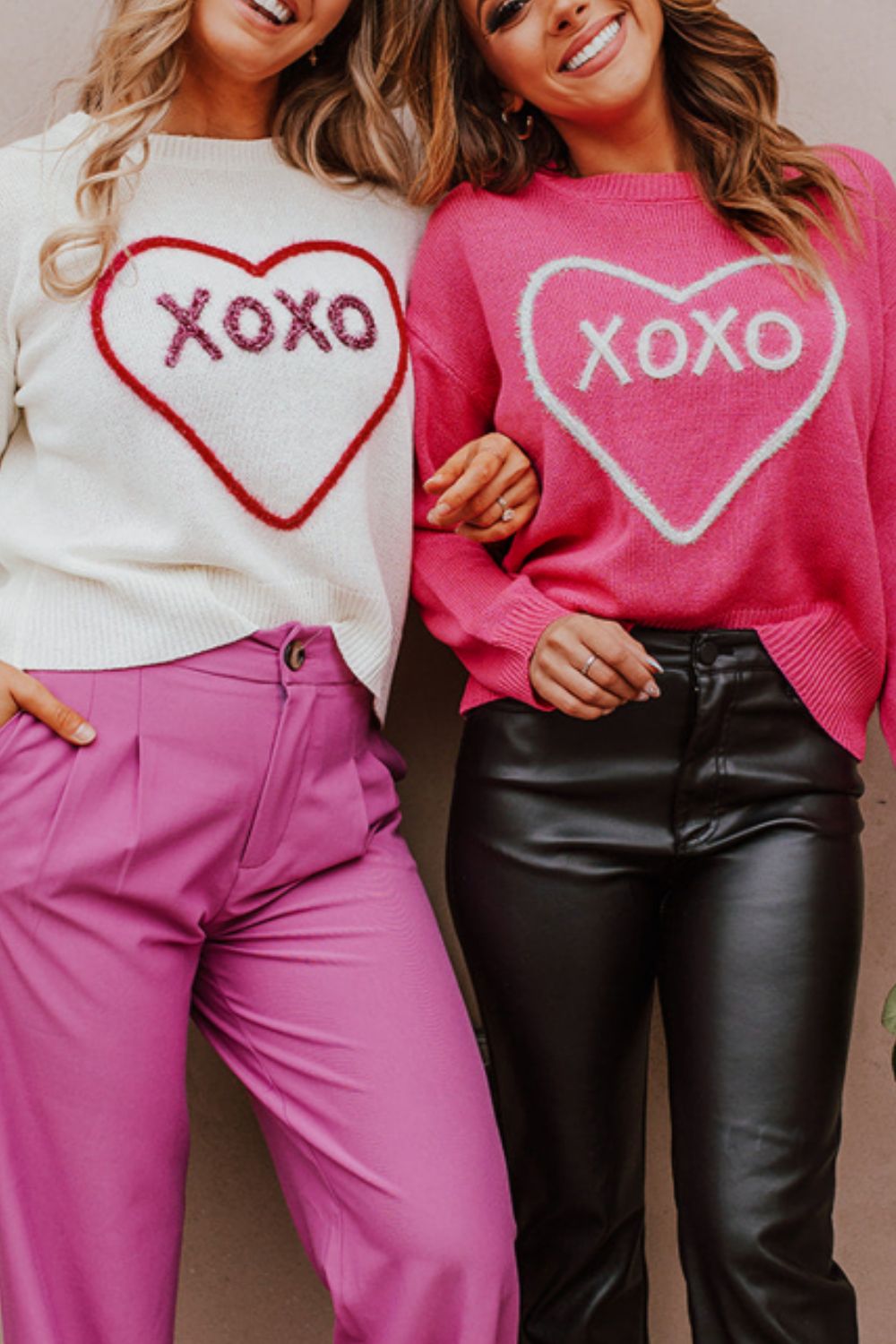 Maxct &XOXO Round Neck Drop Shoulder Sweater