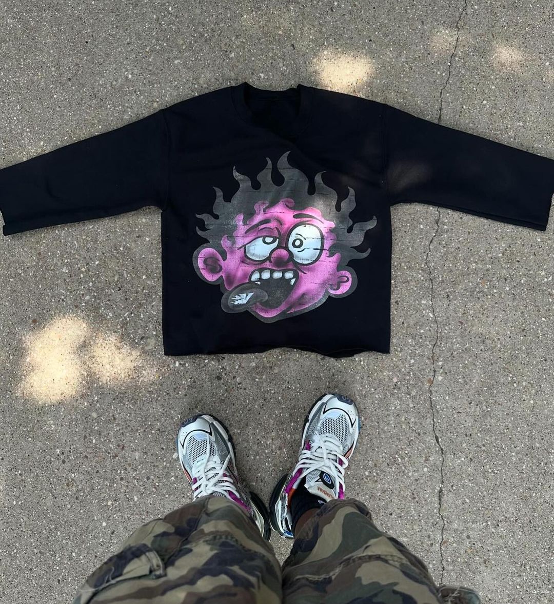 Y2K Harajuku Hip Hop Gothic Cartoon Pattern Printed Men T-shirt Fashion Street Clothing Men and Women Large Cotton Short Sleeves