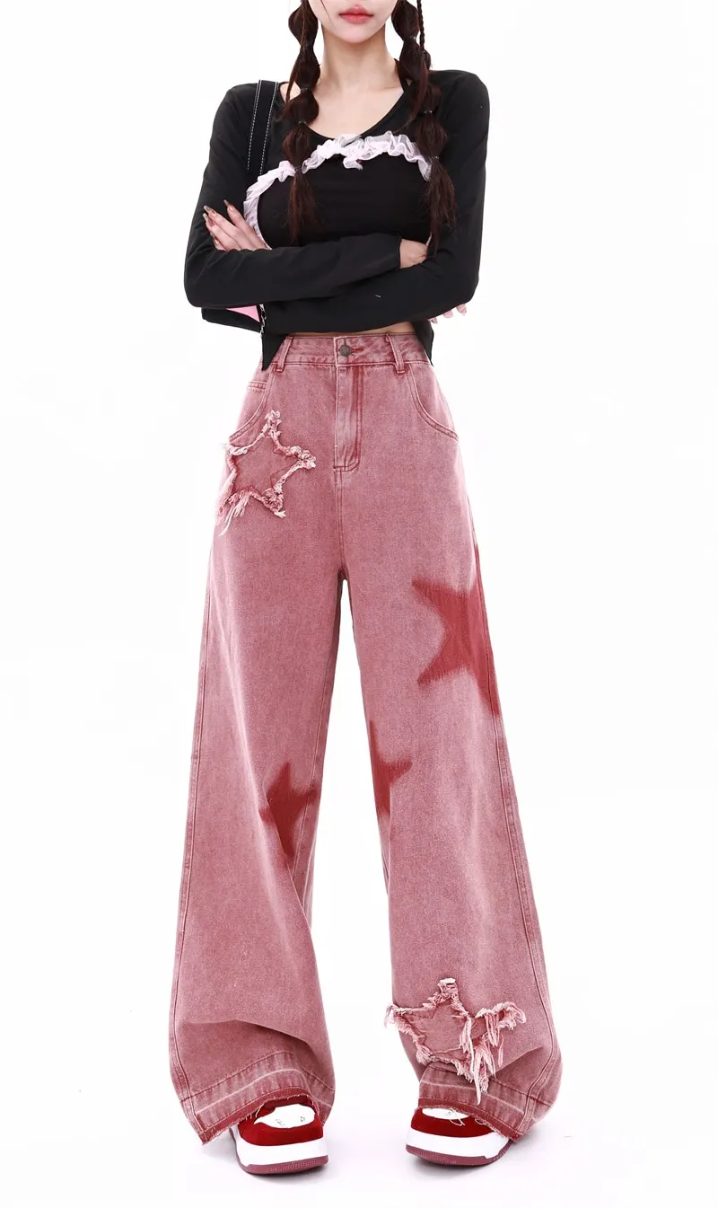 Flared Jeans Thin Retro Mopping Pants