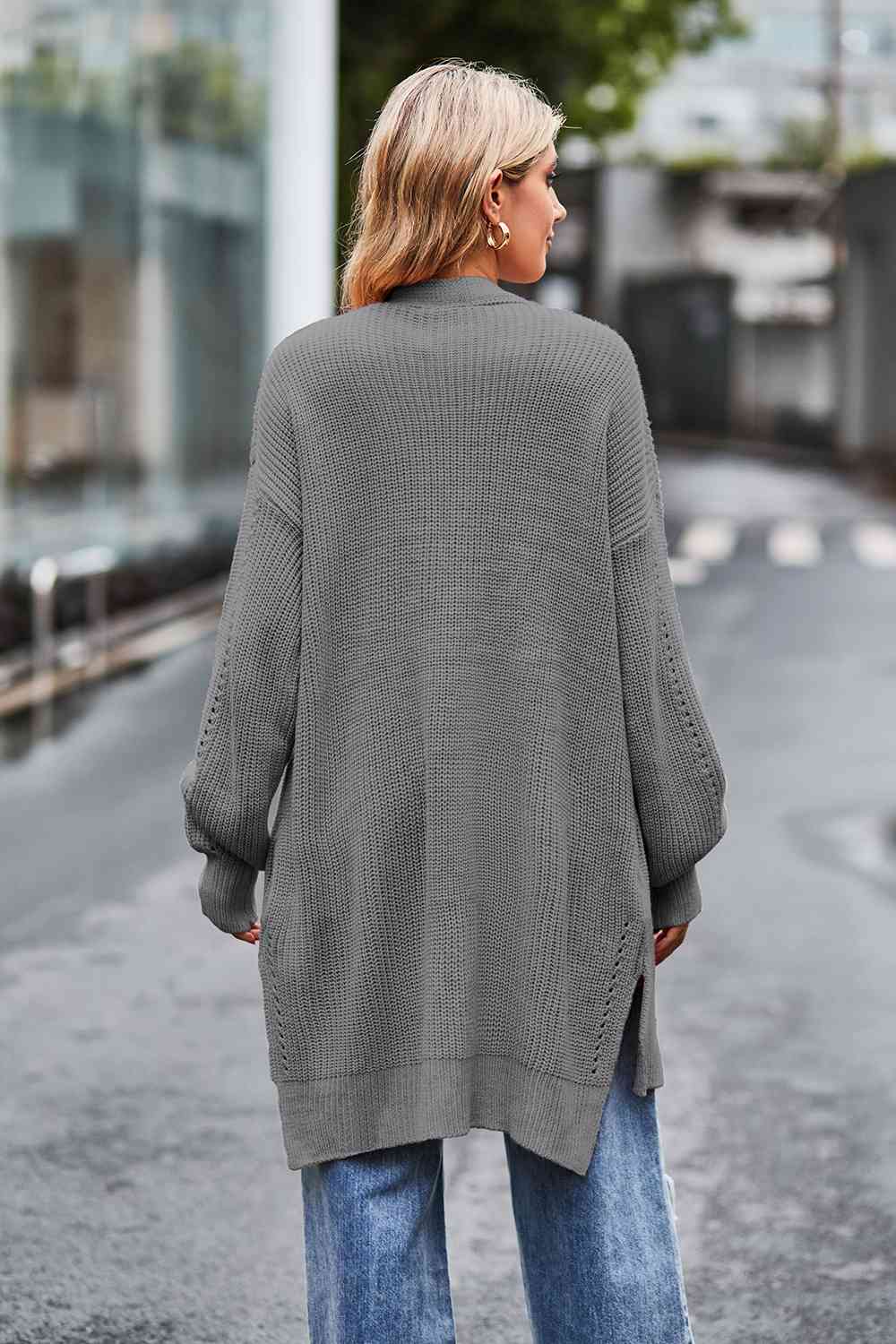 Maxct &Open Front Dropped Shoulder Longline Cardigan