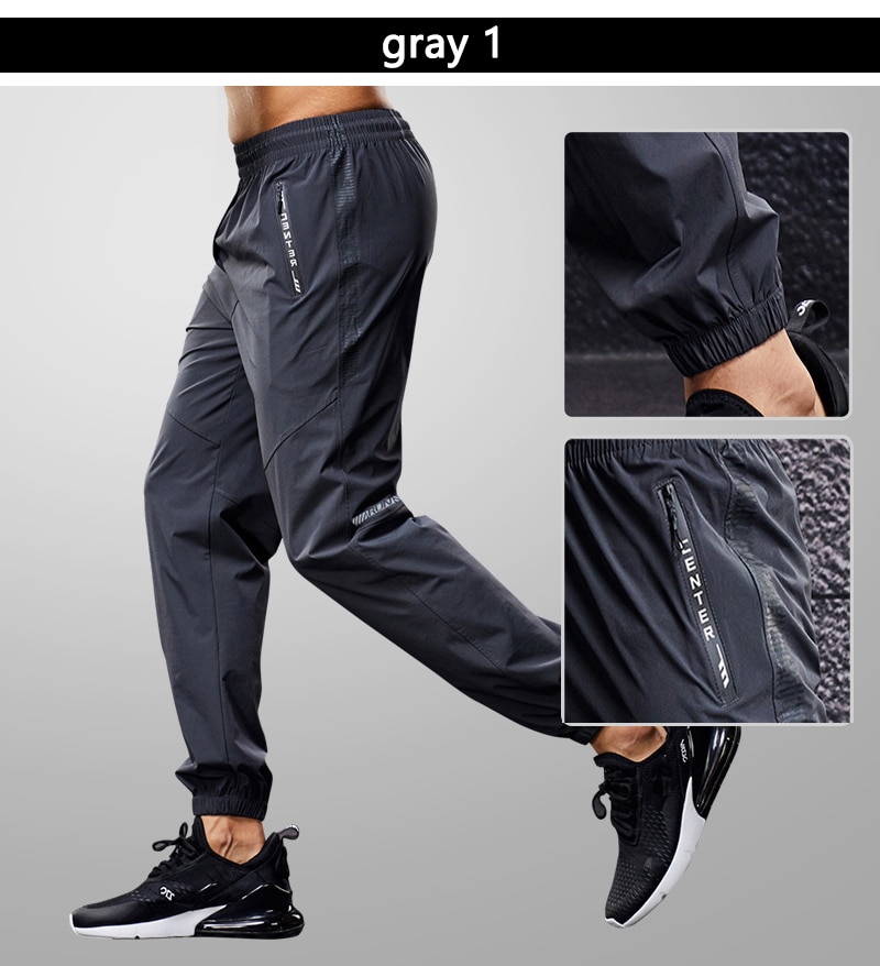Quick Drying Men's Sport Pants: Running. Zipper Pockets. Fitness - true deals club
