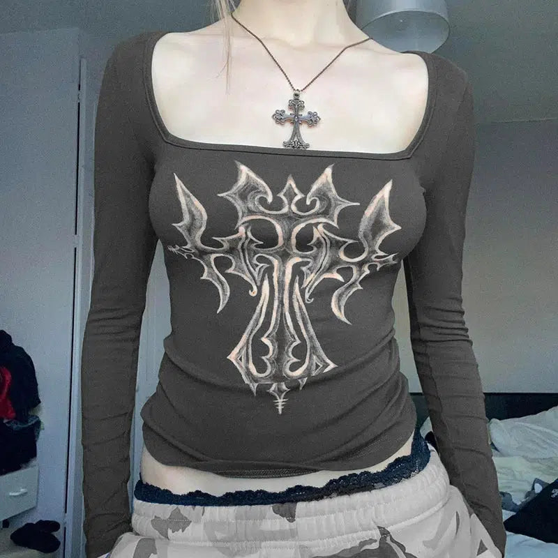 Maxct &Grunge Cross Bleached Top