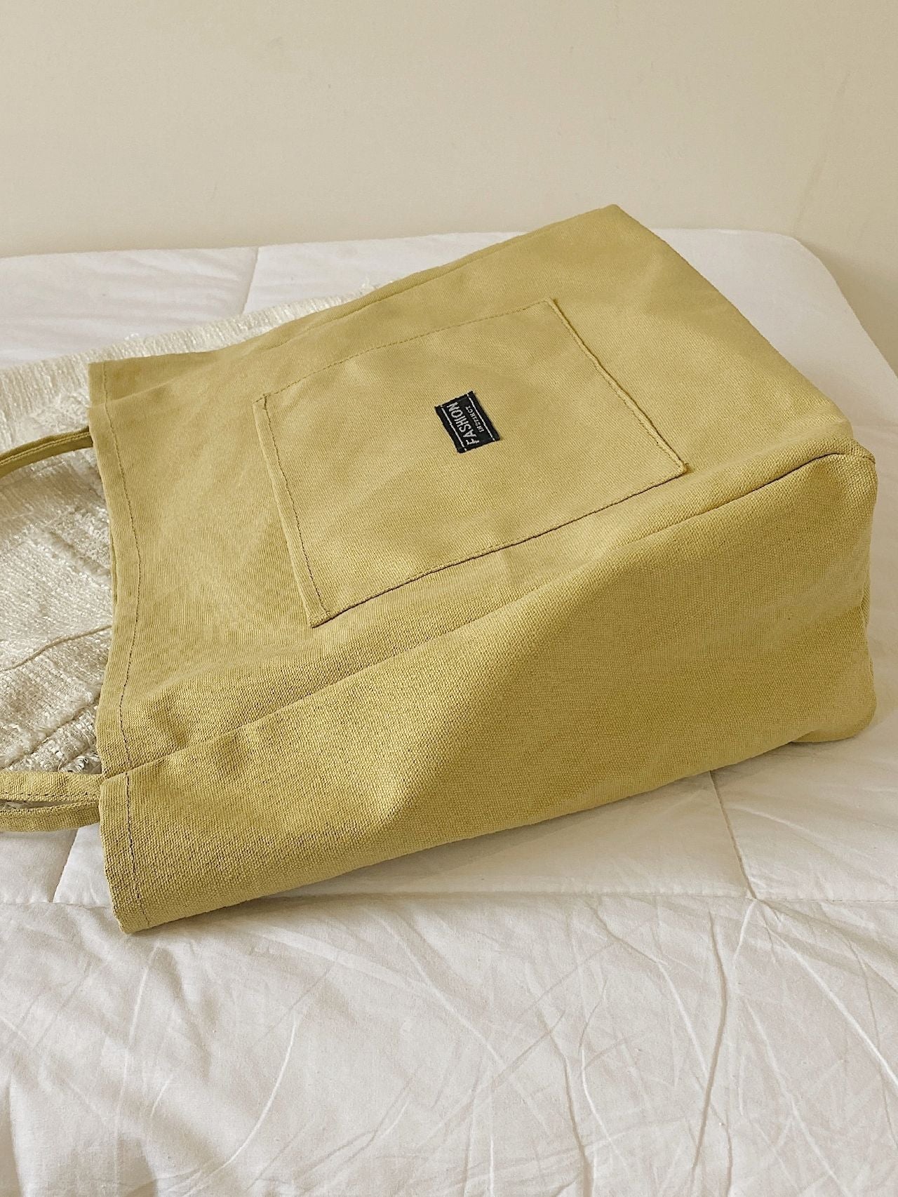 Maxct - Letter Patch Shoulder Tote Bag  - Women Tote Bags
