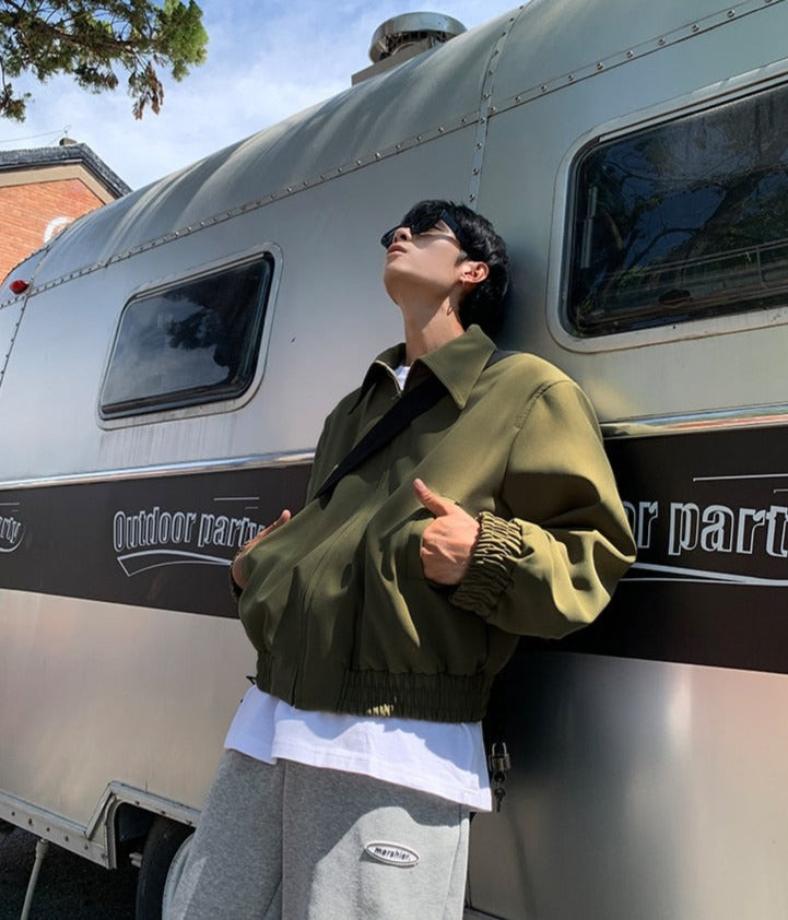 Maxct Oversized Collar Harrington Jacket