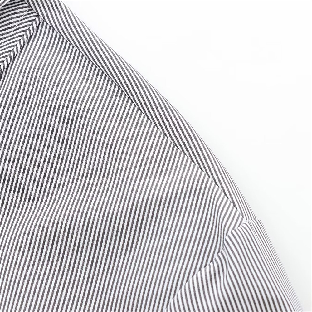 Autumn New Product Women's Fashion Loose Casual Collar Long Sleeve Single breasted Striped Shirt Top