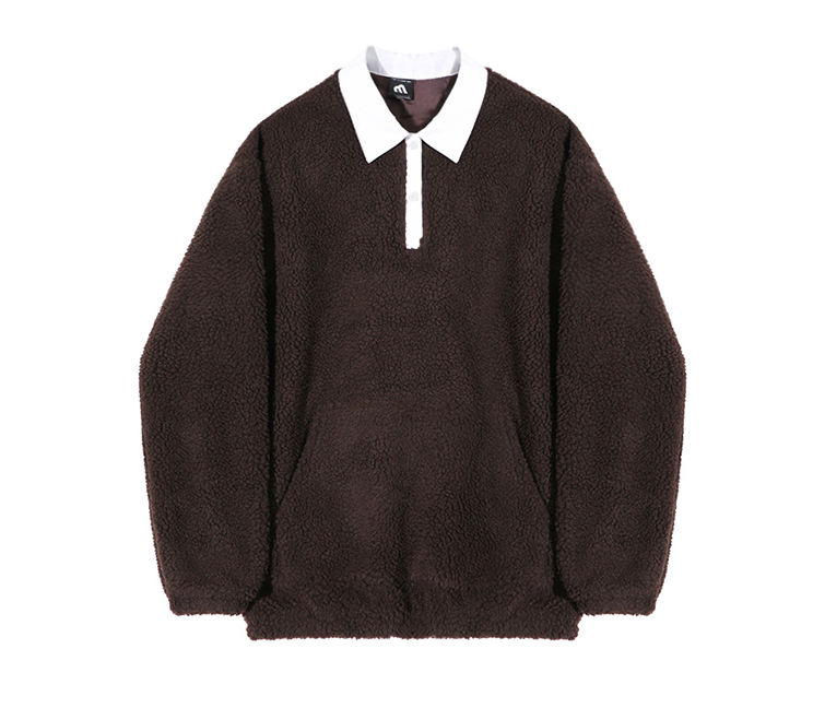 Maxct 6348 Fleece Two Tone Collar Shirt Sweater