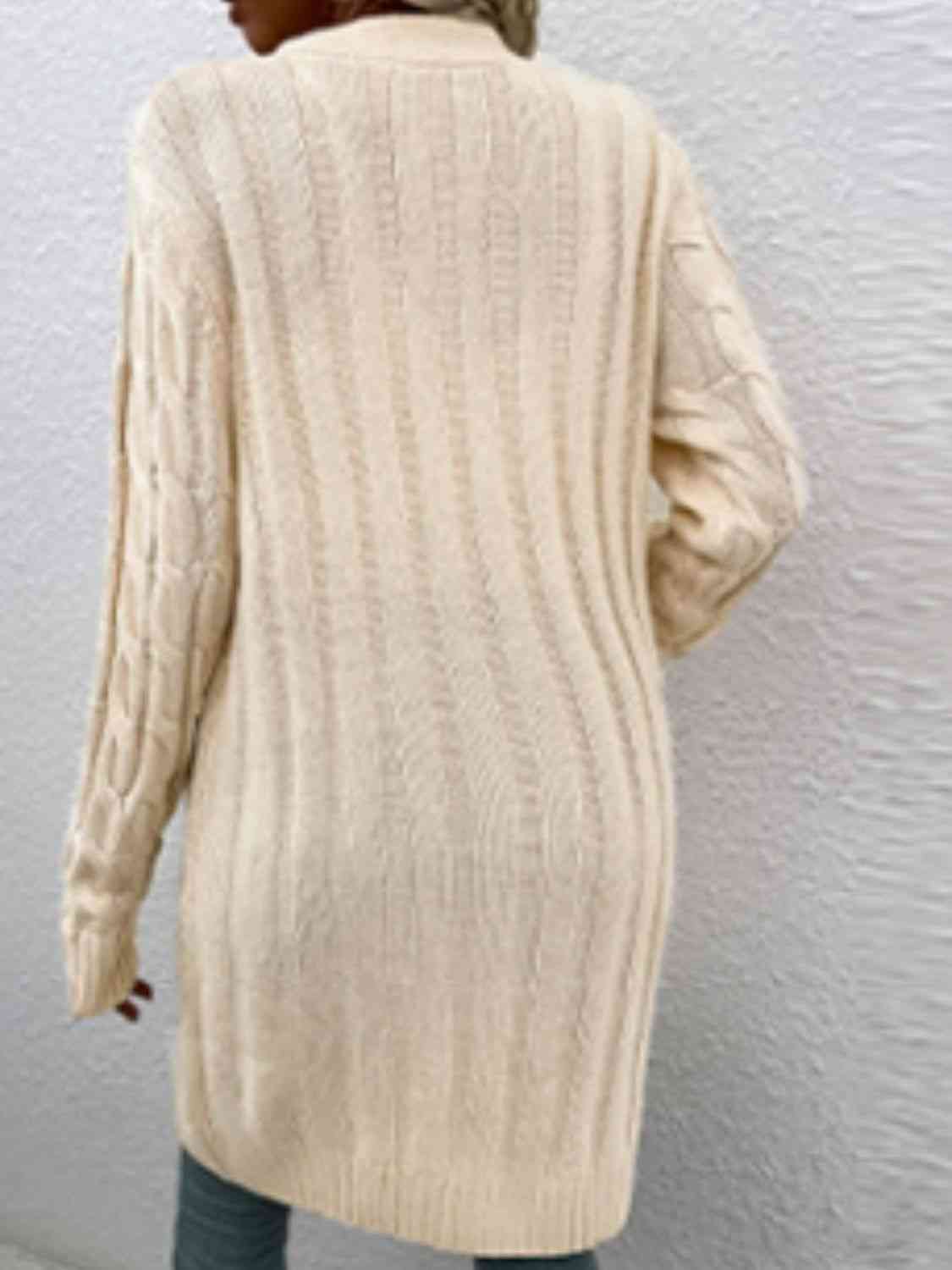 Maxct &Cable-Knit Button Down Cardigan with Pockets