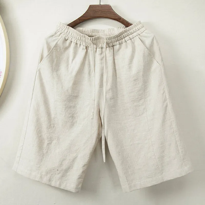 Maxct Summer Cotton Linen Loose Shorts