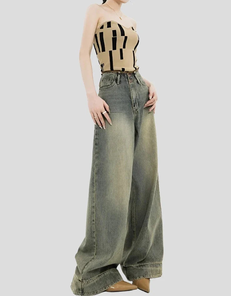 Baggy Jeans - Wide Leg, High Rise for Women Maxct