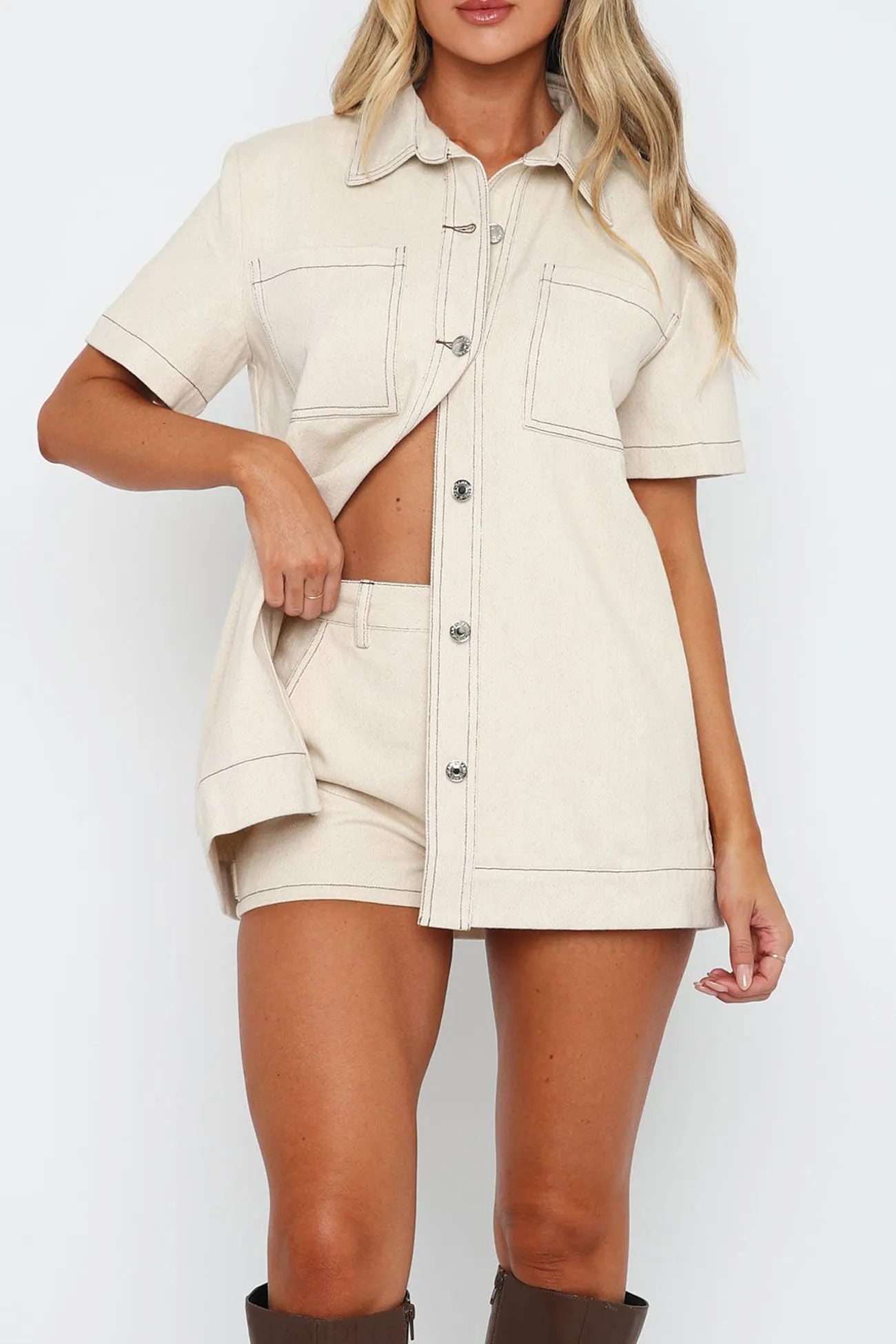 Maxct Vintage Cargo Shirt Shorts Set