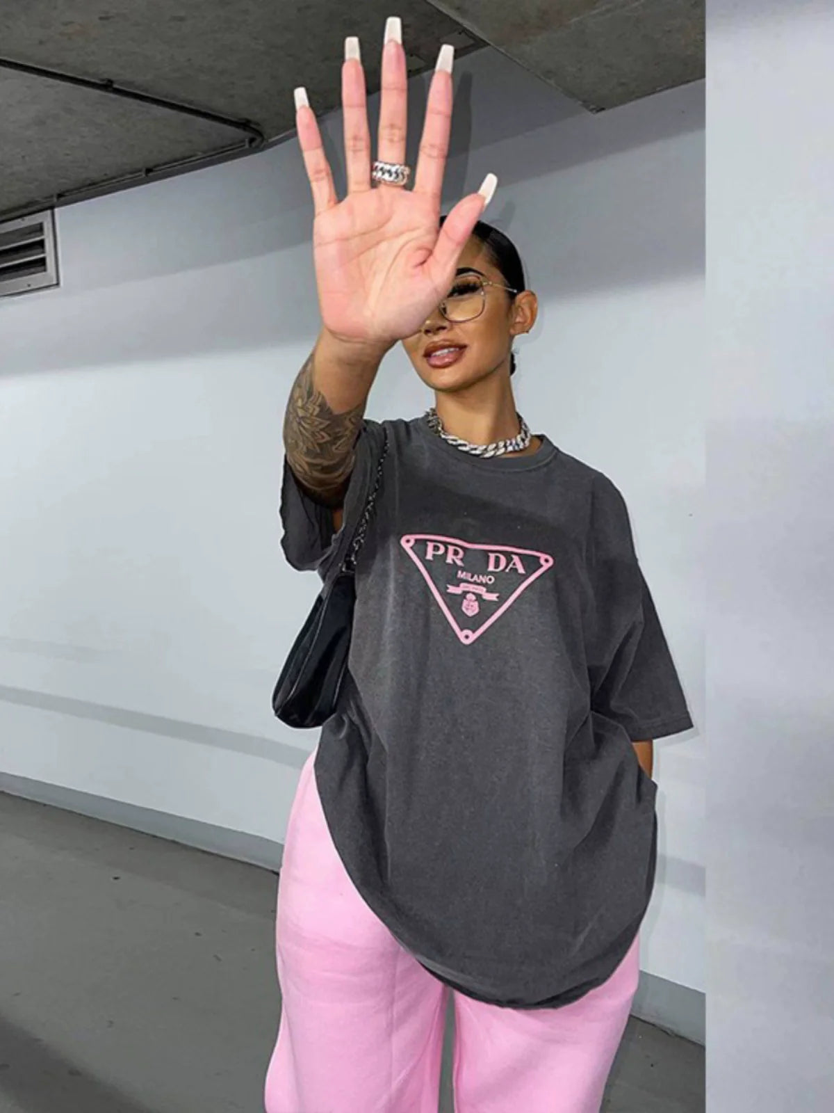 Maxct Oversized Half Sleeve Graphic Printed Shirt