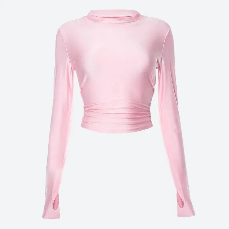 Maxct &Soft Girl Candy Pink Metallic Top