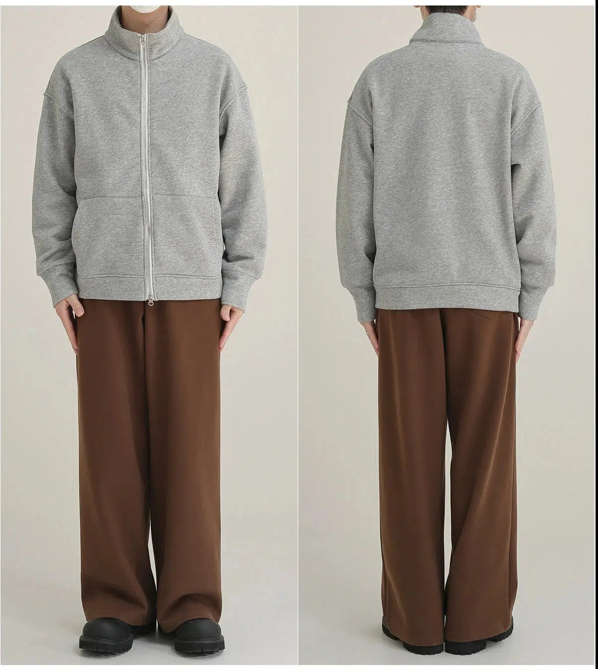 Maxct Stand Collar Zipper Jacket