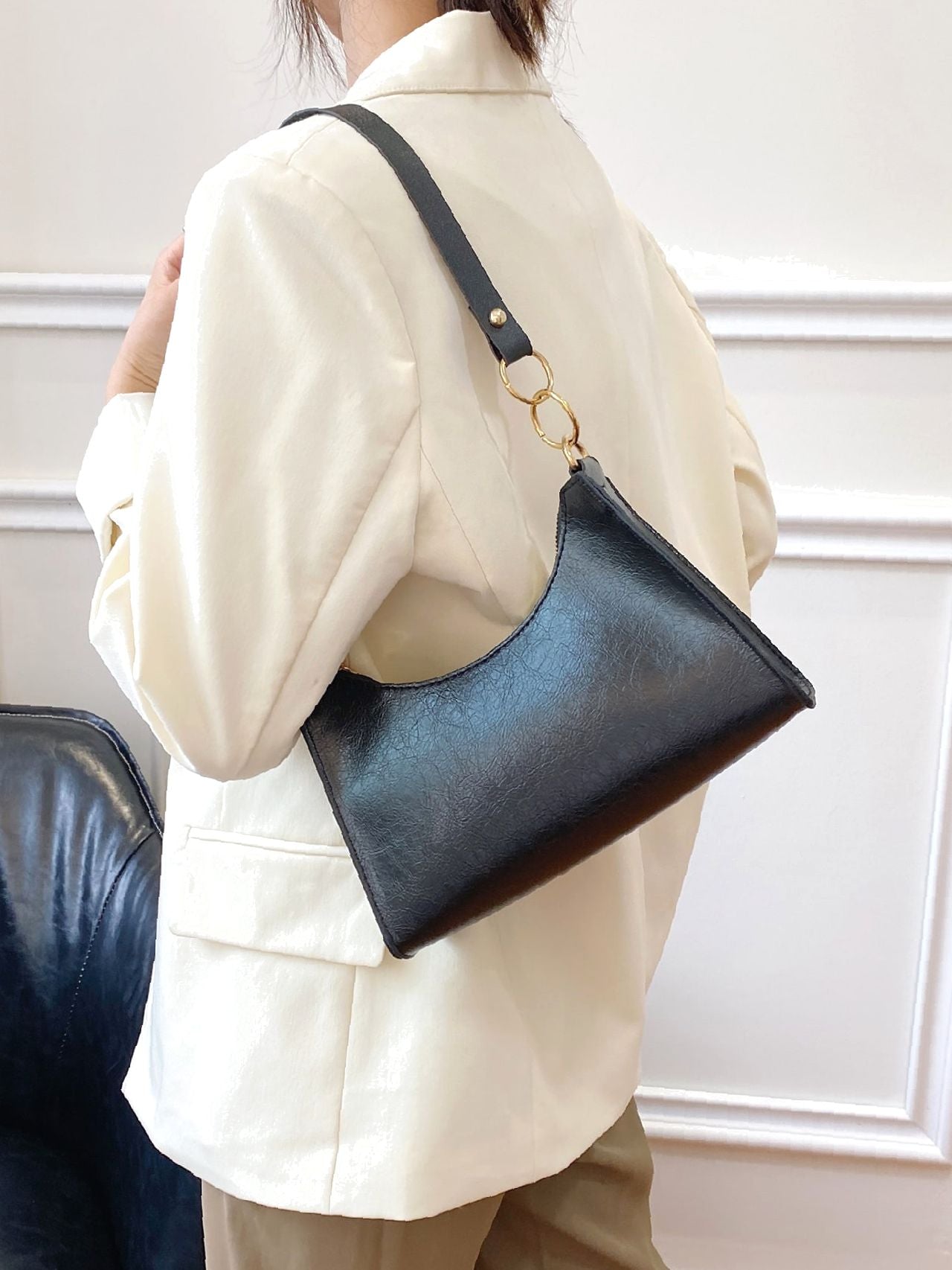 Bag For Love - Minimalist Textured Baguette Bag  - Women Maxct Bags