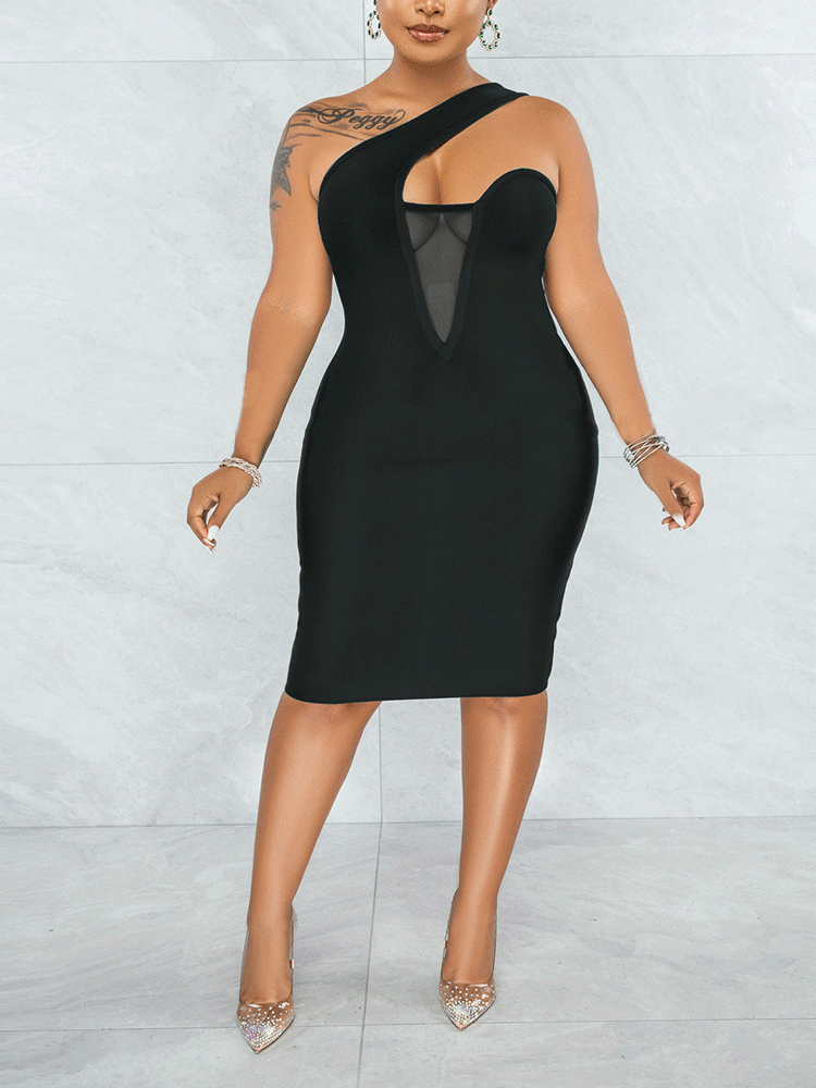 One Shoulder Bodycon Mini Dress Maxct