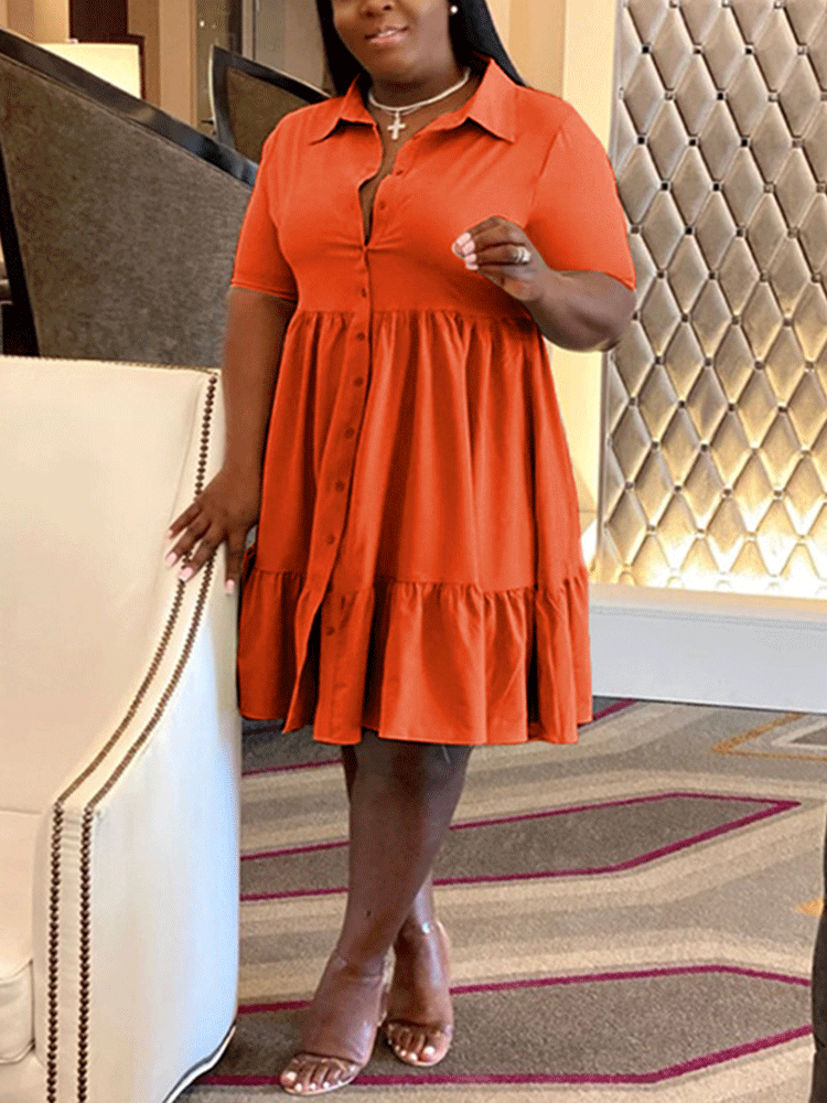 V-neck Lapels A-line Mini Dress Maxct