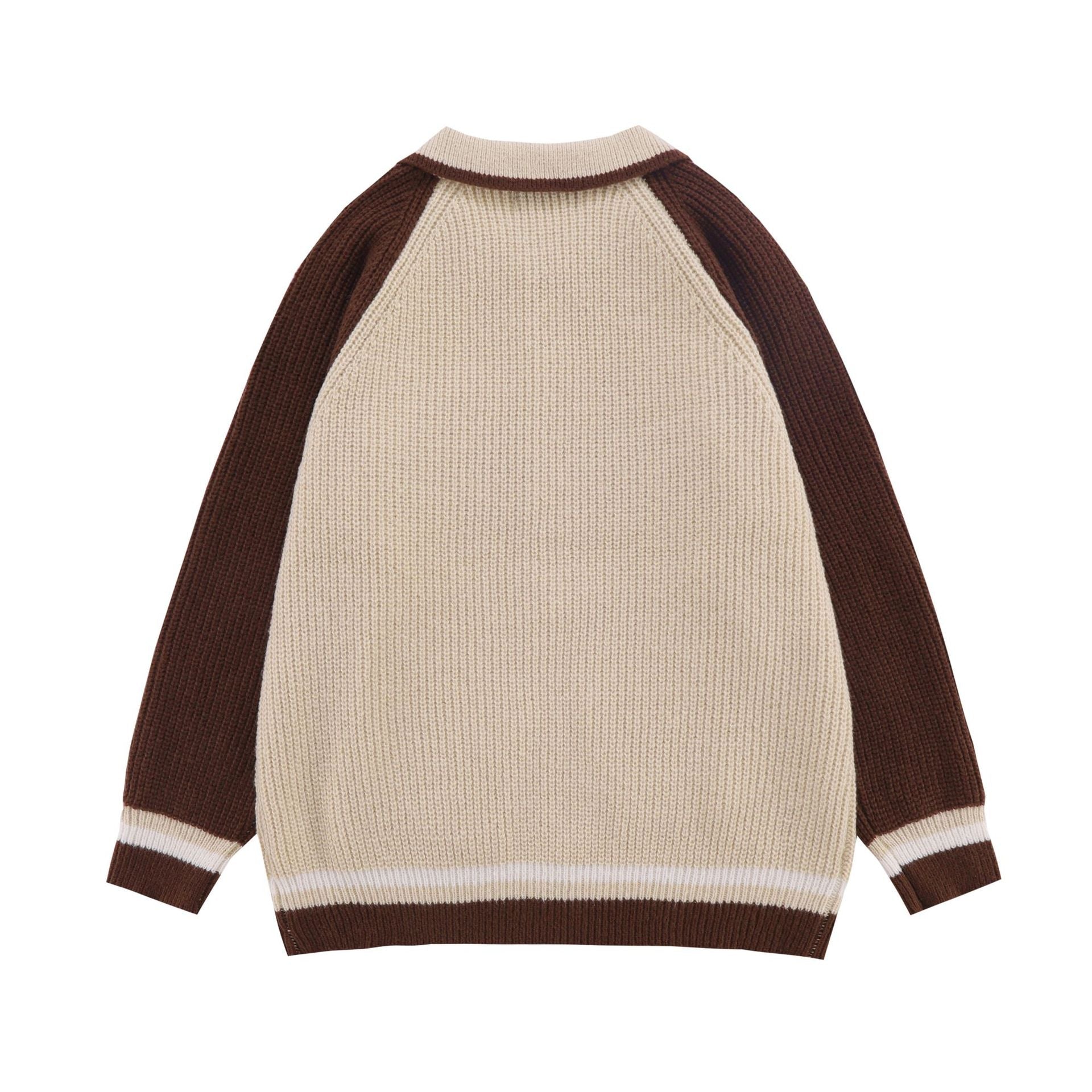 Maxct Emboidery Logo Zip Up Knit Cardigan