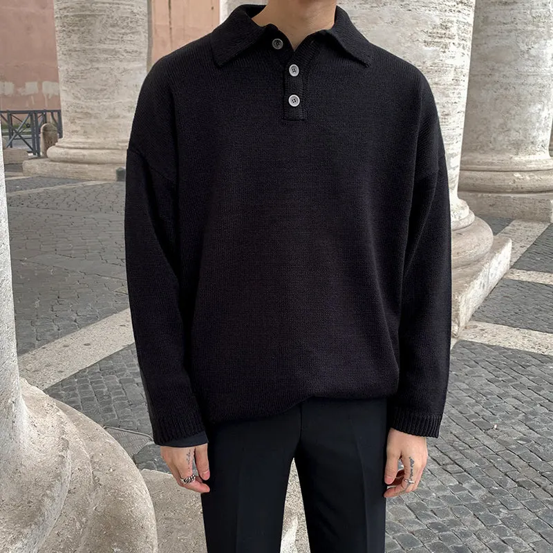 Maxct 2590 Knitted Half Button Up Sweater