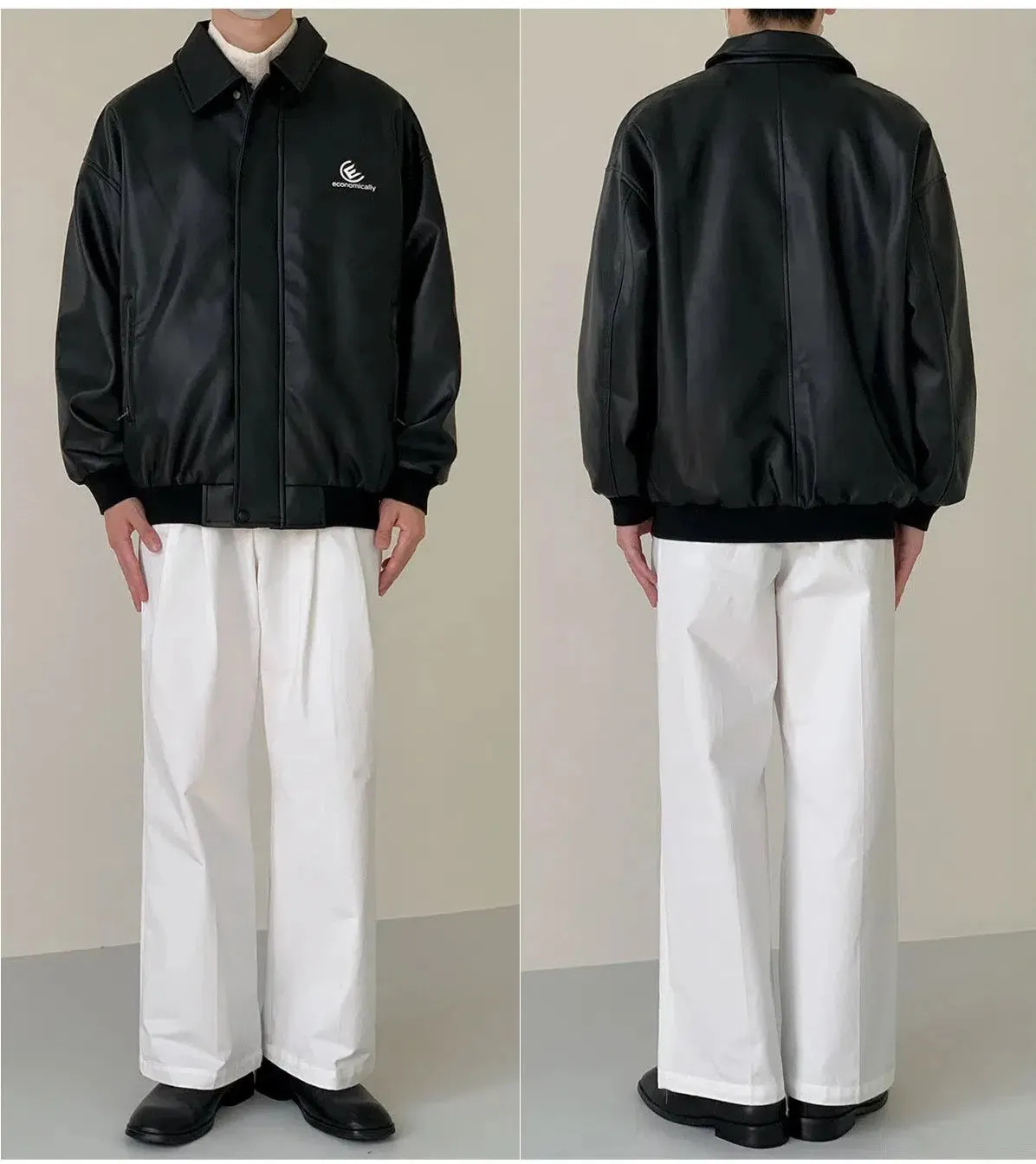 Maxct Shiny Black PU Leather Jacket