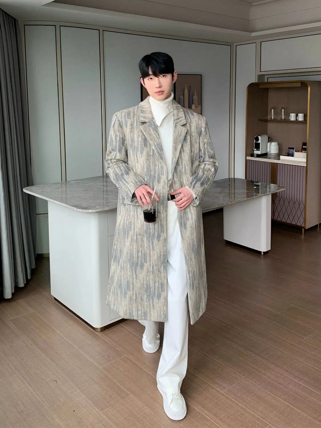 Maxct Long Tie-dye Wool Coat
