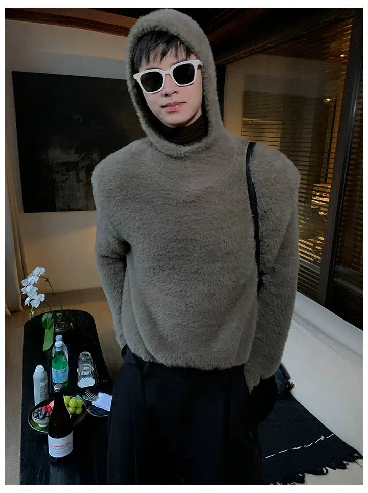 Maxct Furry Gray Hooded Sweater